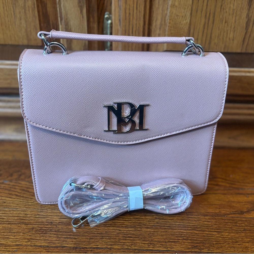 NWT Badgley Mischka Pink Crossbody Bag with Silver Hardware